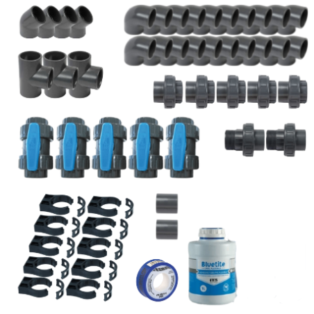 Kit complet PVC 50 et 63 plomberie piscine
