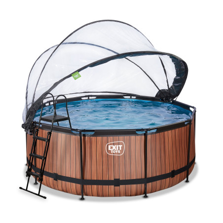 Piscine hors sol ronde EXIT TOYS 360x122cm avec Dôme