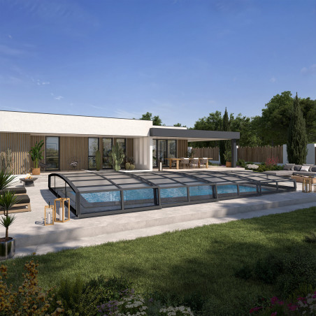 Abri piscine télescopique bas en kit